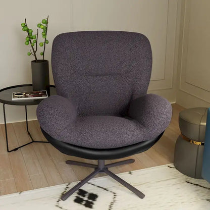 Modern Chenille 360 Swivel Office Chair with Metal Base Frame