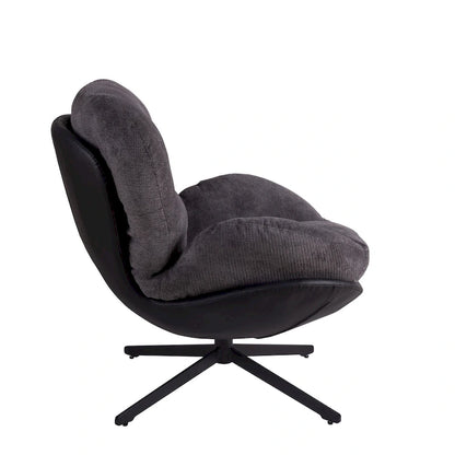 Modern Chenille 360 Swivel Office Chair with Metal Base Frame