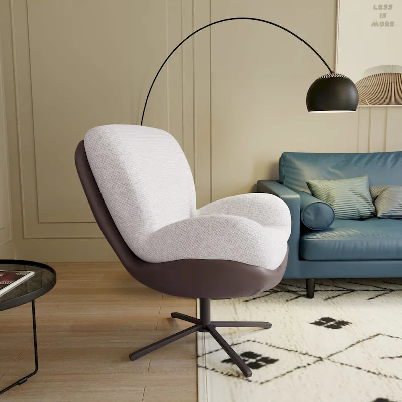 Modern Chenille 360 Swivel Office Chair with Metal Base Frame