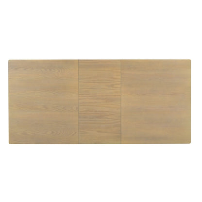 7 Pcs Dining Table Set, Solid Wood Table and Chairs Set with Extendable Dining Table, 2 Drawers and 6 Upholstered Chairs