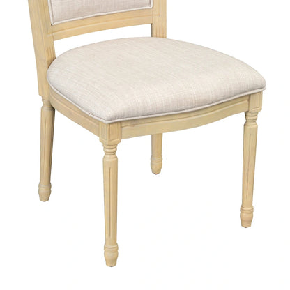 7 Pcs Dining Table Set, Solid Wood Table and Chairs Set with Extendable Dining Table, 2 Drawers and 6 Upholstered Chairs