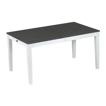 7 Pcs Dining Table Set, Solid Wood Table and Chairs Set with Extendable Dining Table, 2 Drawers and 6 Upholstered Chairs