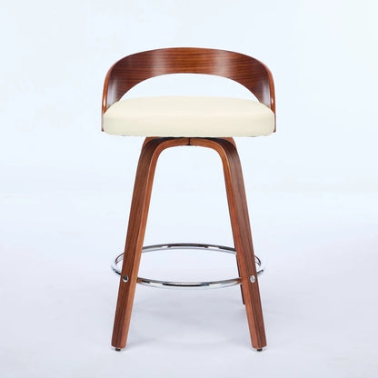 Counter Height Barstools Set of 2, Dining Chairs with Soft Cushion Seat, Kitchen Stool Island with Footstool and Low Back