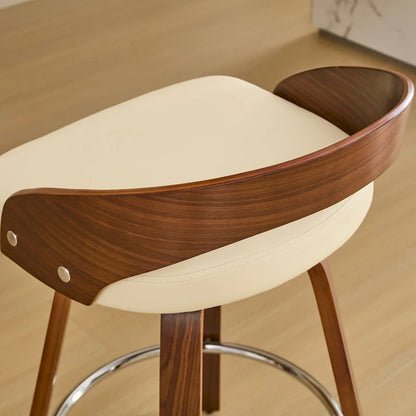 Counter Height Barstools Set of 2, Dining Chairs with Soft Cushion Seat, Kitchen Stool Island with Footstool and Low Back