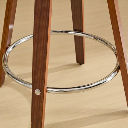 Counter Height Barstools Set of 2, Dining Chairs with Soft Cushion Seat, Kitchen Stool Island with Footstool and Low Back