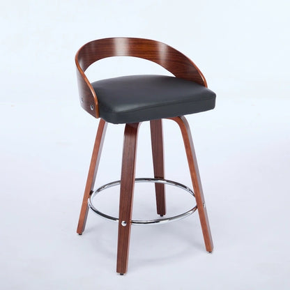 Counter Height Barstools Set of 2, Dining Chairs with Soft Cushion Seat, Kitchen Stool Island with Footstool and Low Back