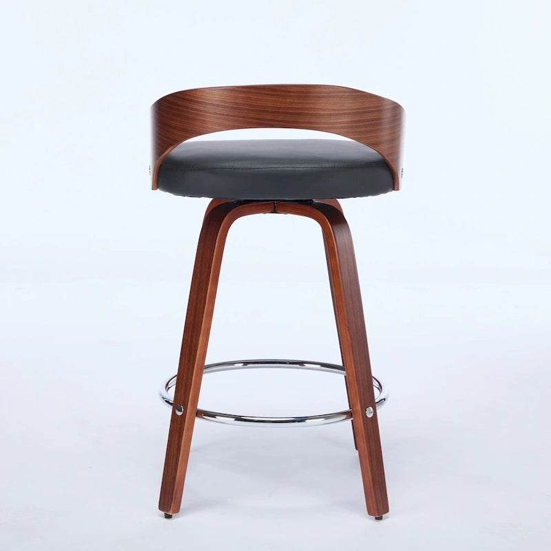 Counter Height Barstools Set of 2, Dining Chairs with Soft Cushion Seat, Kitchen Stool Island with Footstool and Low Back