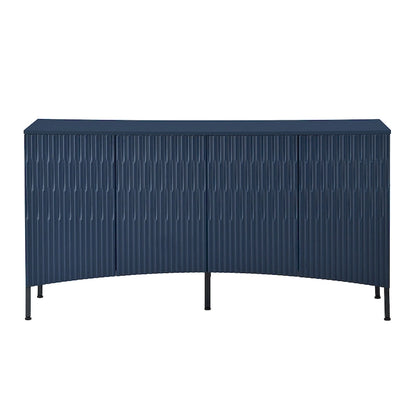 Buffet Cabinet with 4 Curved Bottom Doors, Sideboard Cabinet with Metal Legs, Console Table with Adjustable Shelf