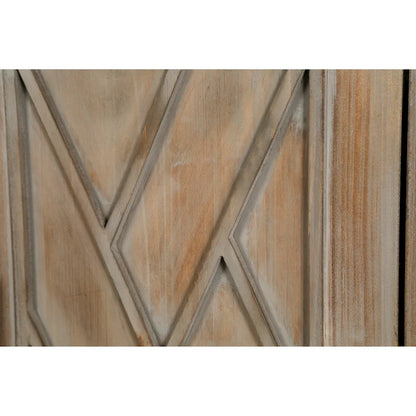 Wood Sideboard Cabinet with Pattern Door, Buffet Cabinet with Adjustable Shelves, Console Table with Solid Wood Legs