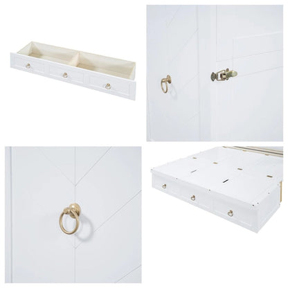 Queen Size Wood Murphy Bed with USB Port Module and Drawer