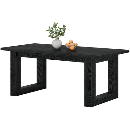63-Inch Rectangular Wood Farmhouse Kitchen Dining Table for 4-6