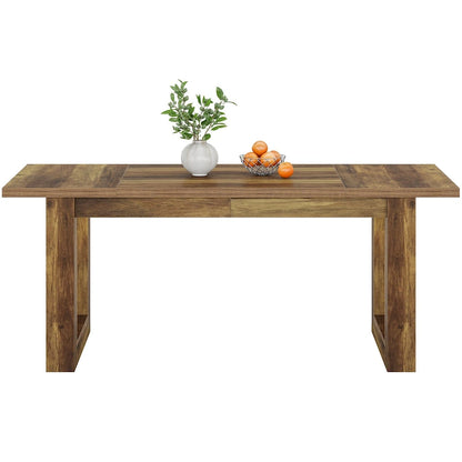 63-Inch Rectangular Wood Farmhouse Kitchen Dining Table for 4-6
