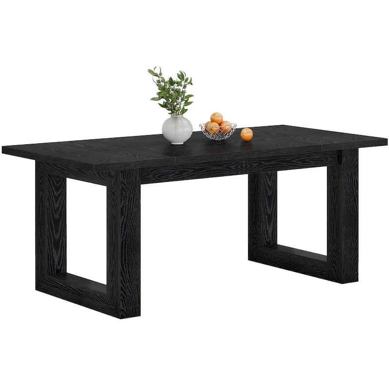 63-Inch Rectangular Wood Farmhouse Kitchen Dining Table for 4-6