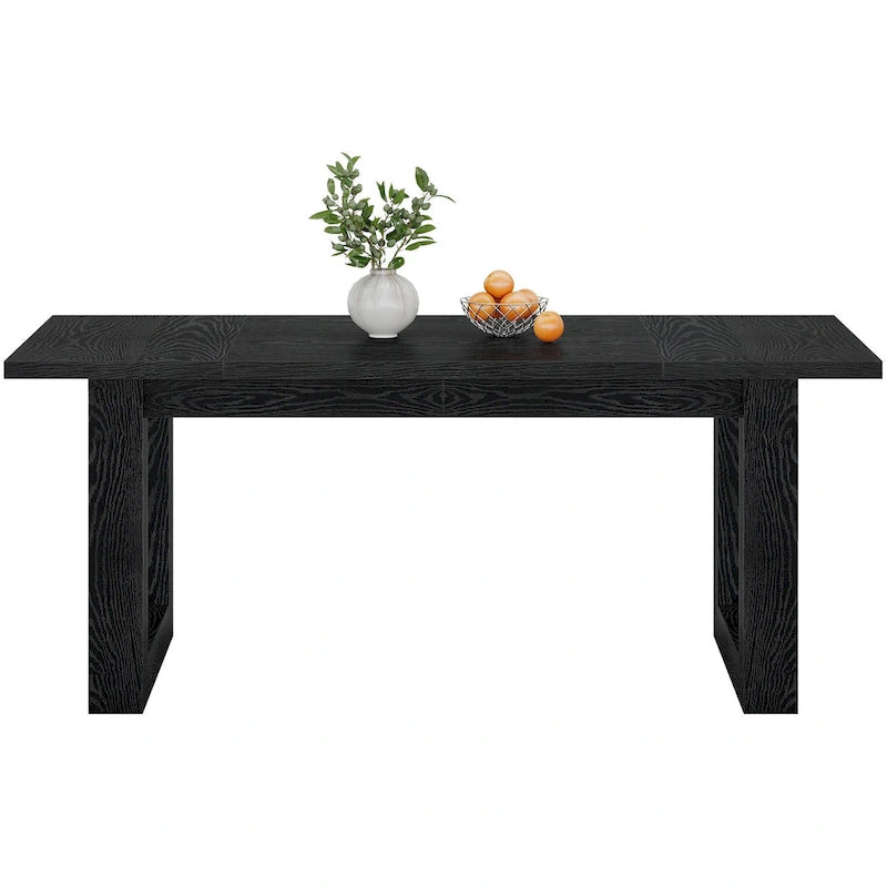 63-Inch Rectangular Wood Farmhouse Kitchen Dining Table for 4-6