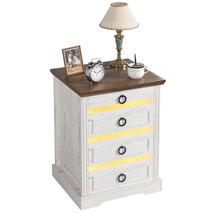 2-Drawer Nightstand With Charging Station and Gun Drawer (Set of 2)