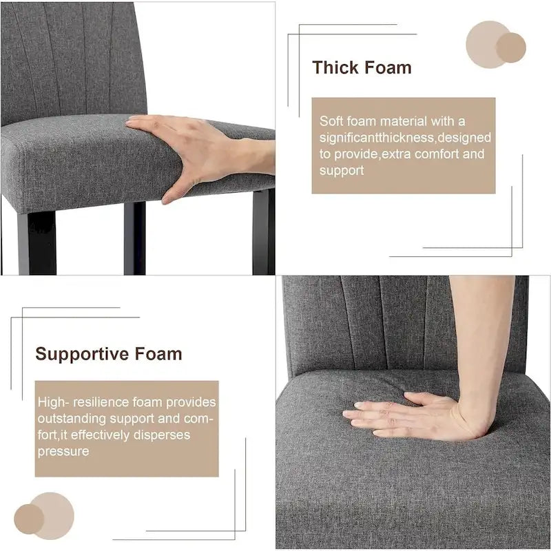 VECELO Upholstered Dining Chairs Set of 2 Parson Classic Upholstered Dining Chair,Modern 37 Parson Chairs