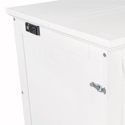 Farmhouse Murphy Bed Convertible Space-Saving Cube Chest Cabinet with Large Drawers and Charging Station, Foldable Platform Bed