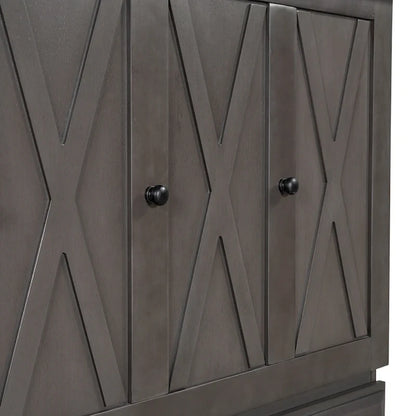 Farmhouse Murphy Bed Convertible Space-Saving Cube Chest Cabinet with Large Drawers and Charging Station, Foldable Platform Bed