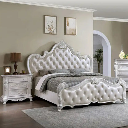 Furniture of America Eugene Traditional 3-Piece Solid Wood Panel Bedroom Set
