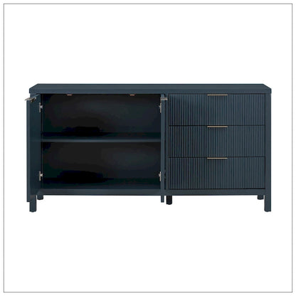 Minimalist Wave-Pattern Sideboard with Functional Storage