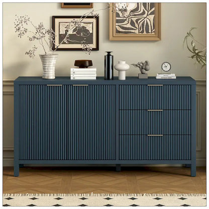 Minimalist Wave-Pattern Sideboard with Functional Storage