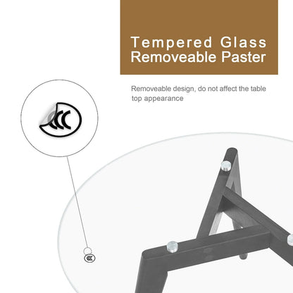 Ivinta Modern Small Dining Table Round Glass Coffee Table Farmhouse Kitchen Table