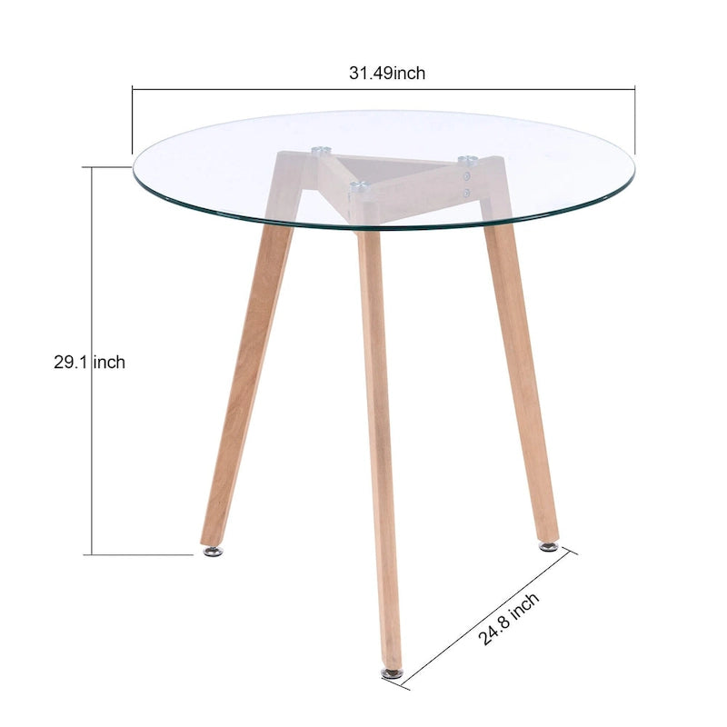 Ivinta Modern Small Dining Table Round Glass Coffee Table Farmhouse Kitchen Table