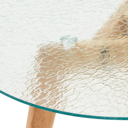 Ivinta Modern Small Dining Table Round Glass Coffee Table Farmhouse Kitchen Table