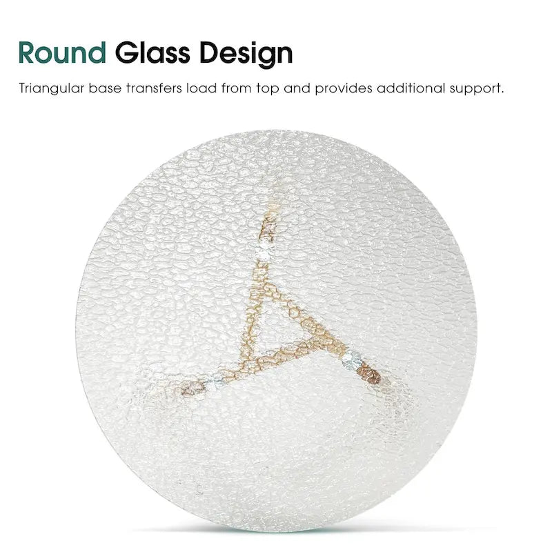 Ivinta Modern Small Dining Table Round Glass Coffee Table Farmhouse Kitchen Table