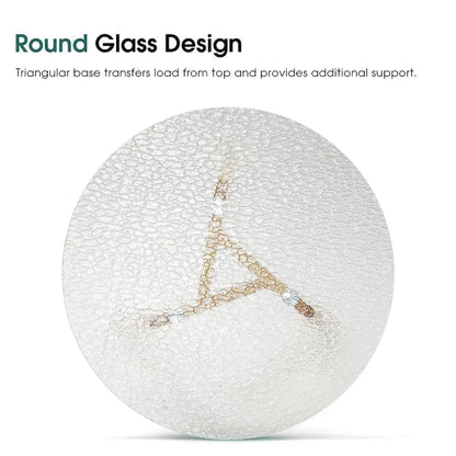 Ivinta Modern Small Dining Table Round Glass Coffee Table Farmhouse Kitchen Table