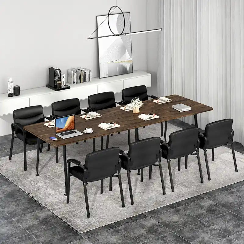 Gymax Set of 10 Waiting Room Chair No Wheels w/ Padded Armrests Guest