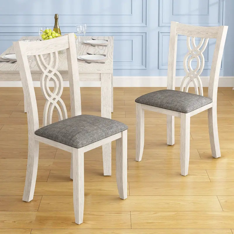 Javlergo Modern Solid Wood Dining Chairs with Upholstered Seat