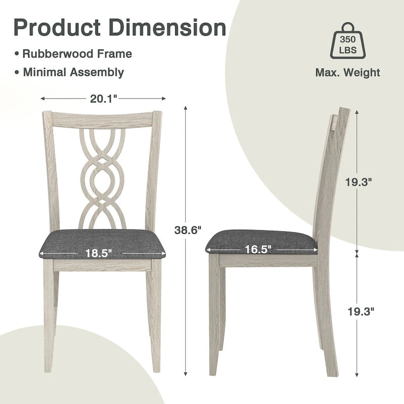 Javlergo Modern Solid Wood Dining Chairs with Upholstered Seat