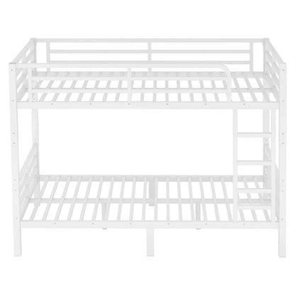 Metal Twin XL over Twin XL Bunk Bed for Teens and Adults,Space-Saving/Noise Reduced/No Box Spring Needed,White