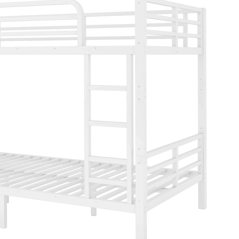 Metal Twin XL over Twin XL Bunk Bed for Teens and Adults,Space-Saving/Noise Reduced/No Box Spring Needed,White
