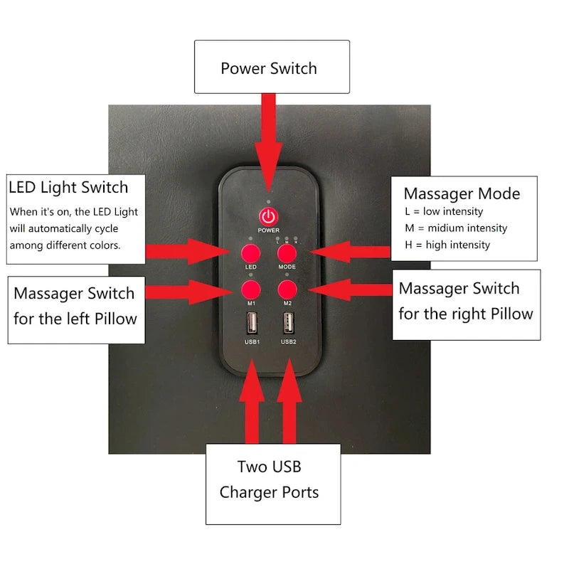 Queen Size Faux Leather Upholstered Platform Bed with LED Lighting and Wood Slat Support