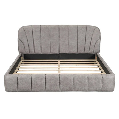 Modern Queen Size Upholstered Bed with Thick Fabric