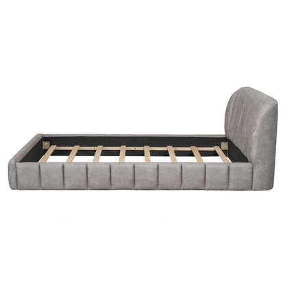 Modern Queen Size Upholstered Bed with Thick Fabric