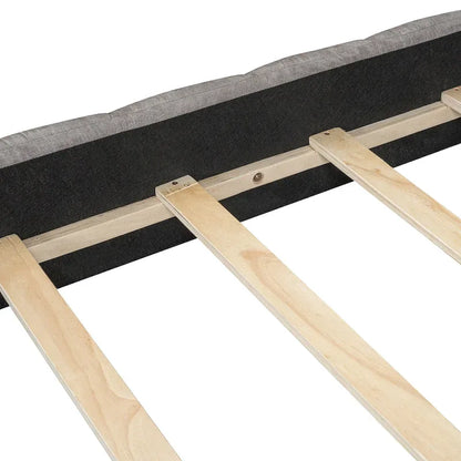 Modern Queen Size Upholstered Bed with Thick Fabric