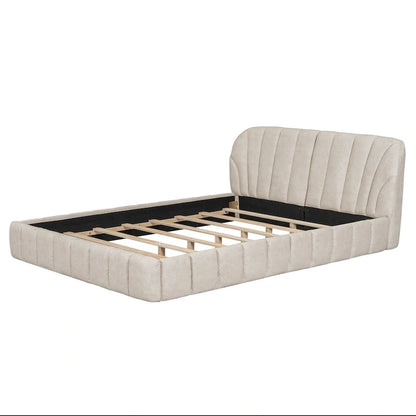 Modern Queen Size Upholstered Bed with Thick Fabric