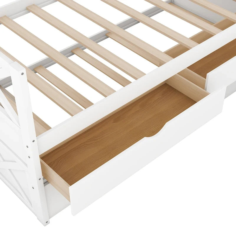 White Pine Twin Daybed with Drawers and Trundle