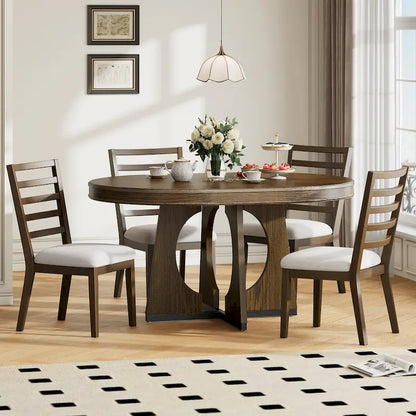 5-Piece Vintage Dining Set with Extendable Table & 4 Chairs