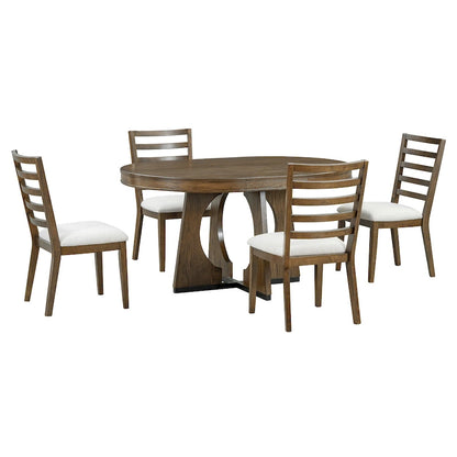 5-Piece Vintage Dining Set with Extendable Table & 4 Chairs
