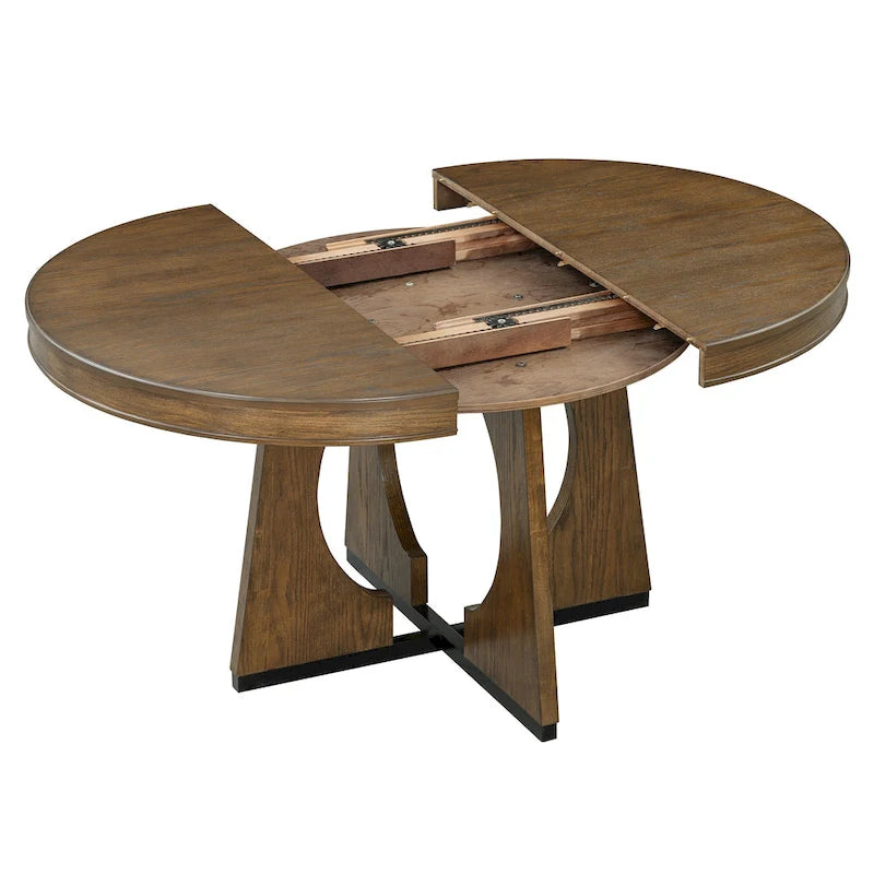 5-Piece Vintage Dining Set with Extendable Table & 4 Chairs