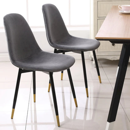 Modern Style 5-Piece Dining Set with Round Table and 4 Velvet Upholstered Chairs
