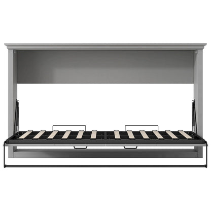 Full Size Murphy Bed with Desk, Storage Shelves, and Cabinets