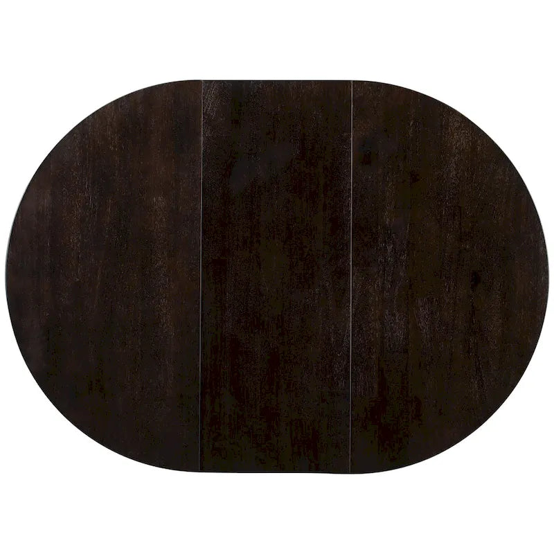 5-Piece Wooden Dining Table Set with Extendable Round Table & 4 Chairs