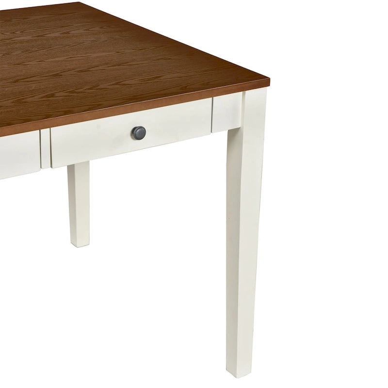 6-Piece Wooden Dining Table Set with 4 Chairs & Bench, Table with Drawer