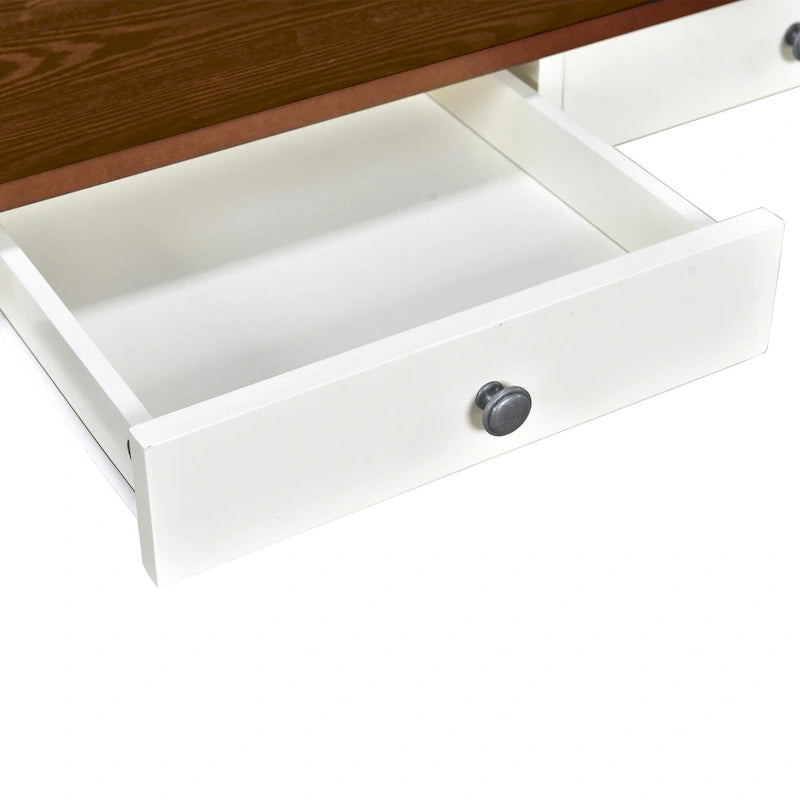 6-Piece Wooden Dining Table Set with 4 Chairs & Bench, Table with Drawer