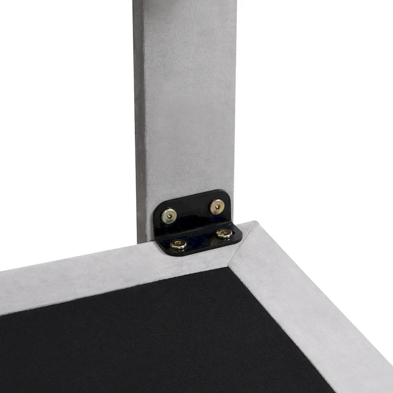 Queen Velvet Floating Bed with Sensor Light and Tufted Headboard